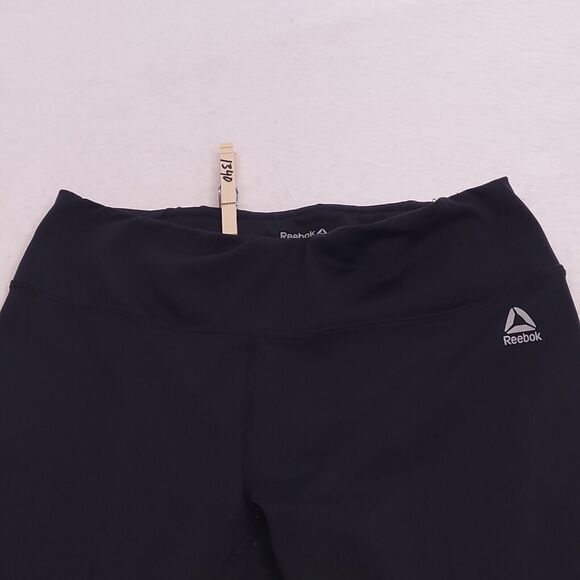 Reebok Athletic Pull On Workout Leggings Pants Womens Size Small S Black - Picture 1 of 8